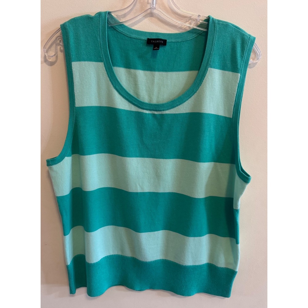 Talbots Preppy Old Money Soft Knit Striped Sweater Vest Women's